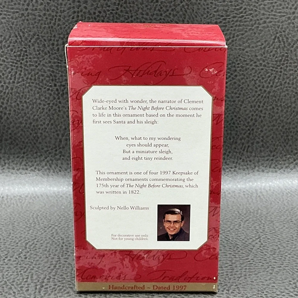 Vintage Hallmark Keepsake 1997 Away To The Window Membership Ornament W Box